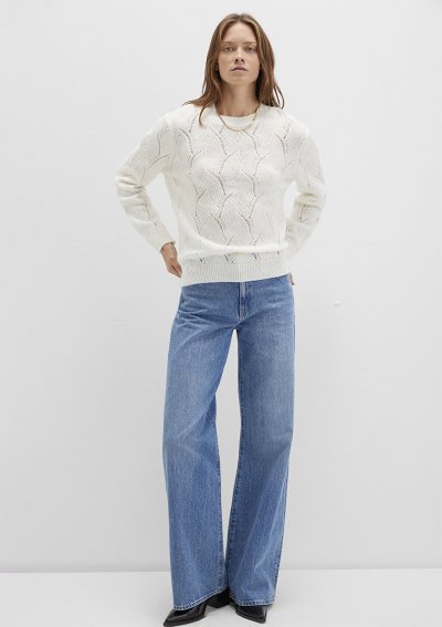 YUVARLAK YAKA KAZAK Kırık Beyaz