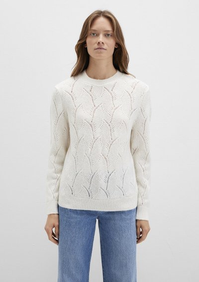 YUVARLAK YAKA KAZAK Kırık Beyaz