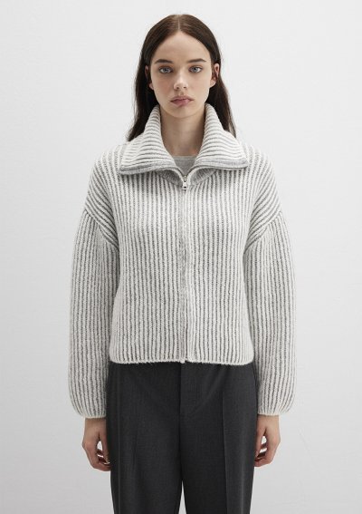 FERMUARLI TRİKO  Antique White Stripe