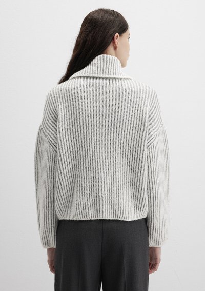 FERMUARLI TRİKO  Antique White Stripe