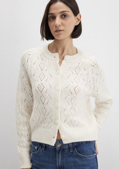 DÜĞMELİ KISA HIRKA Kırık Beyaz