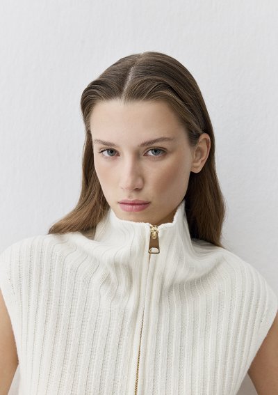 FERMUARLI KOLSUZ TRİKO Kırık Beyaz