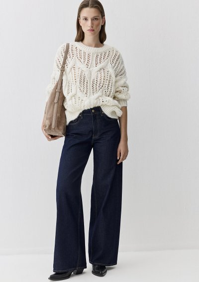 YUVARLAK YAKA KAZAK Kırık Beyaz