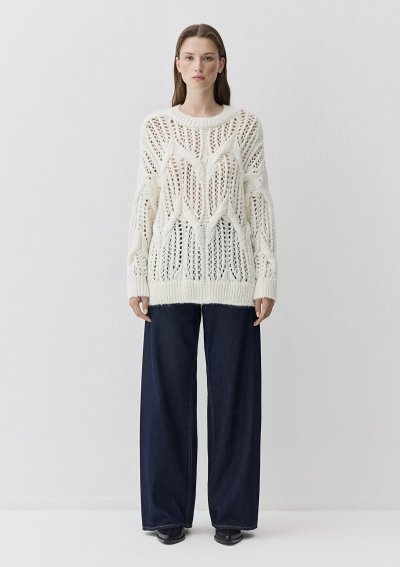 YUVARLAK YAKA KAZAK Kırık Beyaz