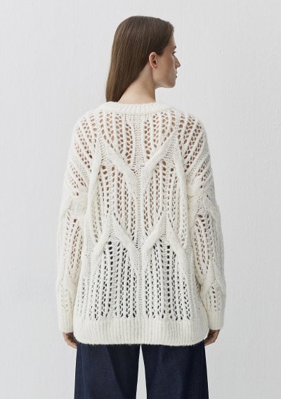 YUVARLAK YAKA KAZAK Kırık Beyaz