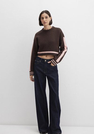 YUVARLAK YAKA KAZAK Seal Brown