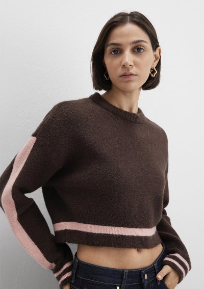 YUVARLAK YAKA KAZAK Seal Brown