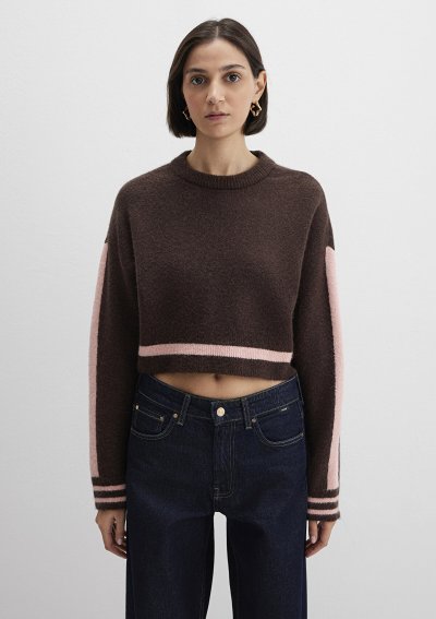 YUVARLAK YAKA KAZAK Seal Brown