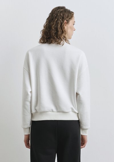 LOGO BASKILI SWEATSHIRT Kırık Beyaz