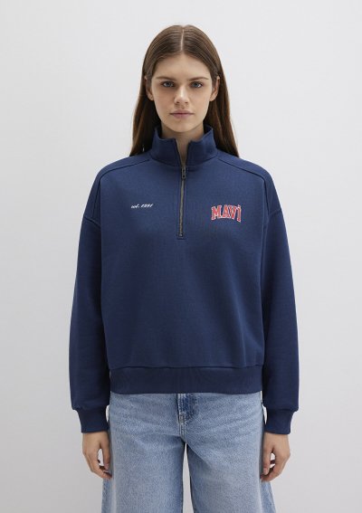 LOGO BASKILI SWEATSHIRT Koyu Lacivert