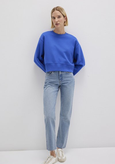 BİSİKLET YAKA SWEATSHIRT Parlak Mavi