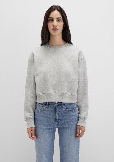 BİSİKLET YAKA SWEATSHIRT Gri Melanj