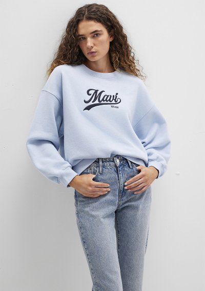 LOGO BASKILI SWEATSHIRT Bebe Mavi