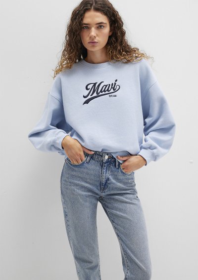 LOGO BASKILI SWEATSHIRT Bebe Mavi