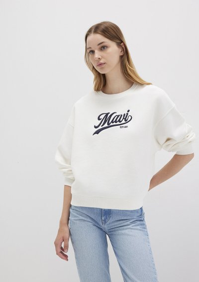 LOGO BASKILI SWEATSHIRT Hindistan Cevizi