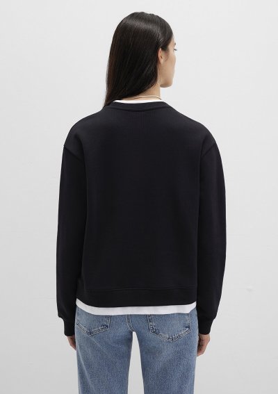 YUVARLAK YAKA SWEATSHIRT Siyah