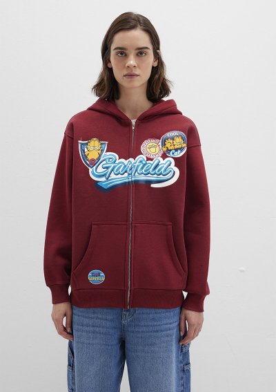 GARFIELD BASKILI SWEATSHIRT Koyu Bordo