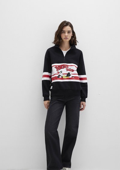 TOM AND JERRY BASKILI SWEATSHIRT Siyah