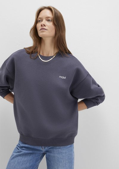 YUVARLAK YAKA LOGO SWEATSHIRT Derin Antr