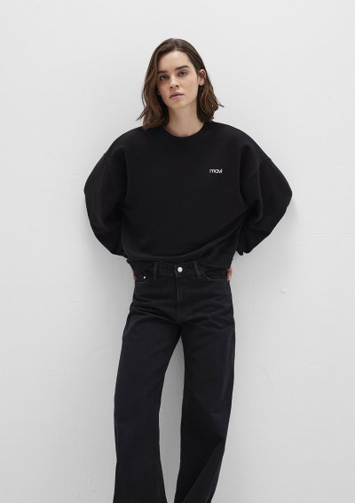 YUVARLAK YAKA LOGO SWEATSHIRT Siyah