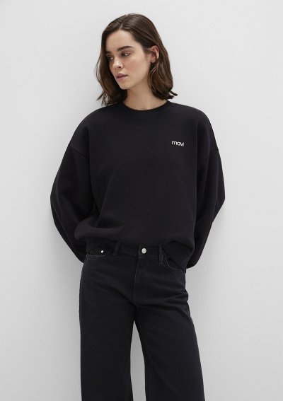 YUVARLAK YAKA LOGO SWEATSHIRT Siyah
