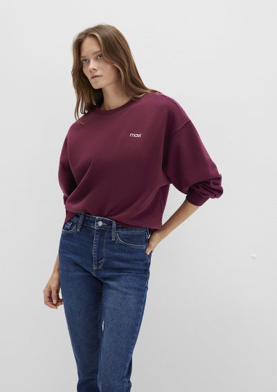 YUVARLAK YAKA LOGO SWEATSHIRT Maroon Ban
