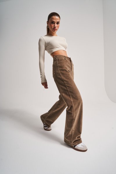 Kadın Kadife Straıght fit Pantolon
