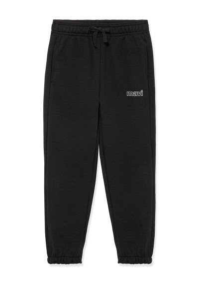 MAVİ LOGO BASKILI ÖRME PANTOLON Siyah