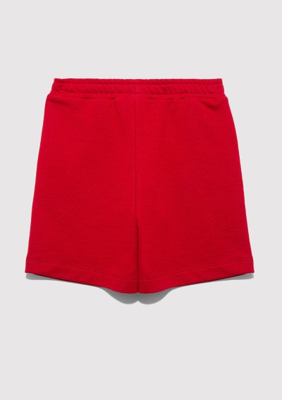 MAVİ BASKILI ÖRME ŞORT Koyu Acı Kırmızı