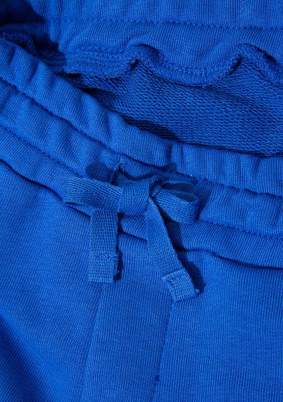 MAVİ BASKILI ÖRME ŞORT Saks Mavi