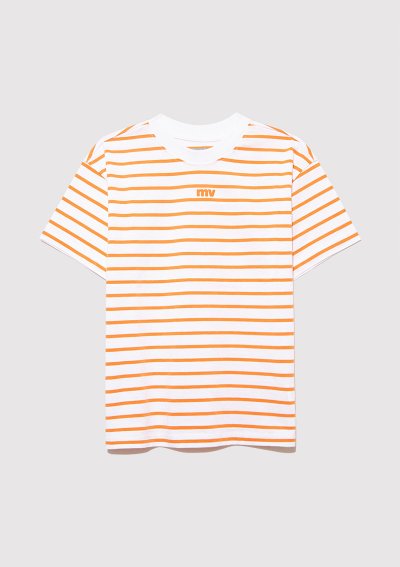 MV BASKILI ÇİZGİLİ TİŞÖRT amberglow çizg
