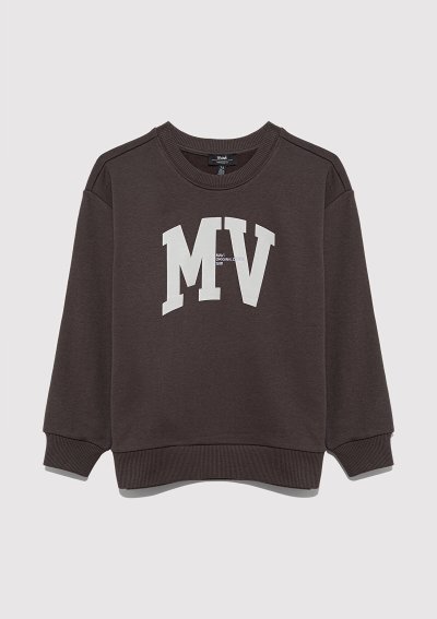 MV LOGO BASKILI SWEATSHIRT Turkish Coffe