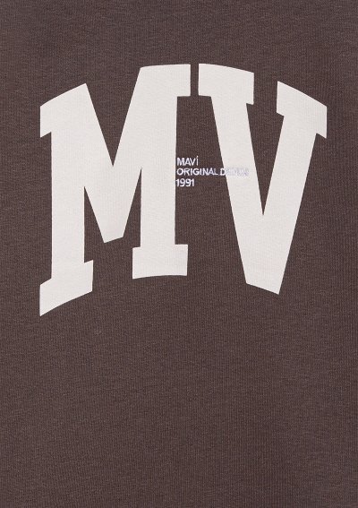 MV LOGO BASKILI SWEATSHIRT Turkish Coffe