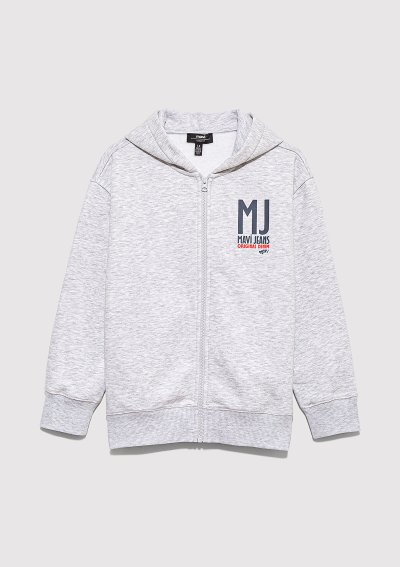 MAVİ 91 BASKILI FERMUARLI SWEATSHIRT Açı