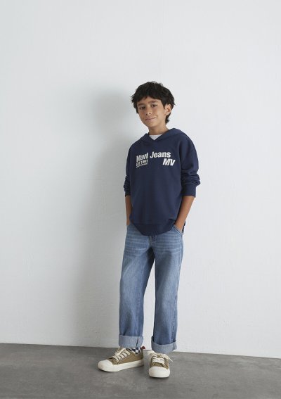 MAVİ JEANS BASKILI LOGO SWEATSHIRT Koyu