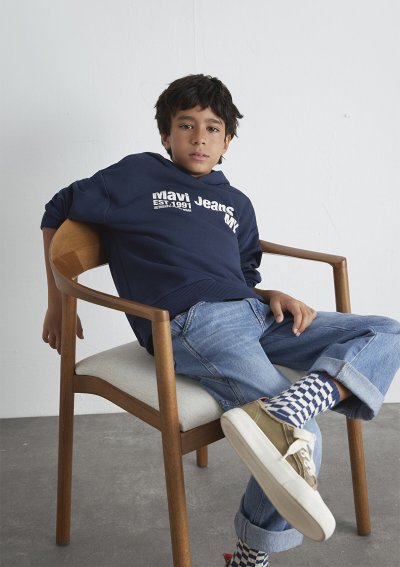 MAVİ JEANS BASKILI LOGO SWEATSHIRT Koyu