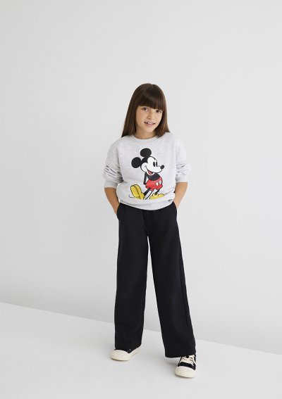 MAVİ BASKILI GENİŞ PAÇA ÖRME PANTOLON Si