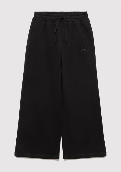 MAVİ BASKILI GENİŞ PAÇA ÖRME PANTOLON Si