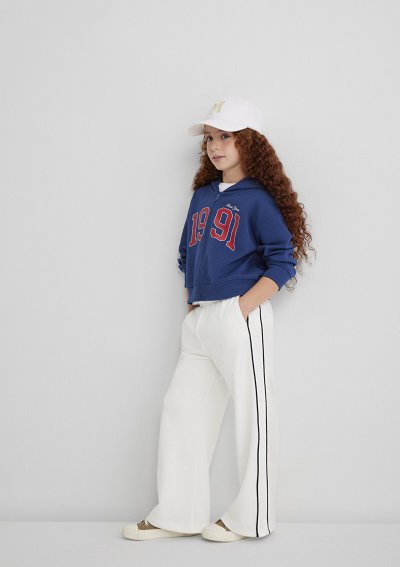 MAVİ LOGO GENİŞ PAÇA ÖRME PANTOLON Kırık