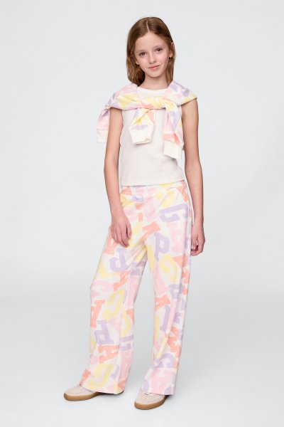 Kız Çocuk | Relaxed Wide Leg Fransız Havlu Kumaşı Eşofman Altı