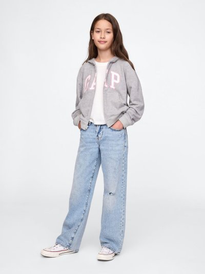 Kız Çocuk | Relaxed Gap Logo Fermuarlı Sweatshirt