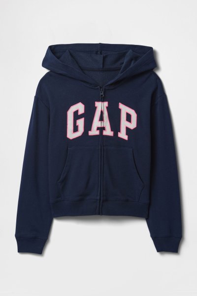 Kız Çocuk | Relaxed Gap Logo Fermuarlı Sweatshirt