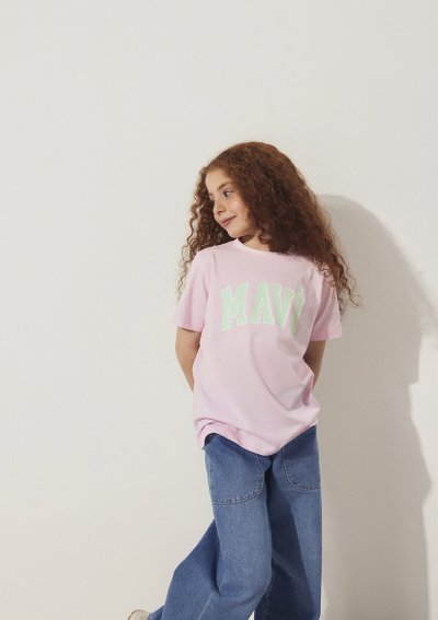 MAVİ LOGO TİŞÖRT Toz Pembe