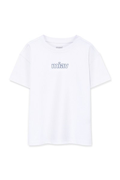 MIAV BASKILI TİŞÖRT Beyaz