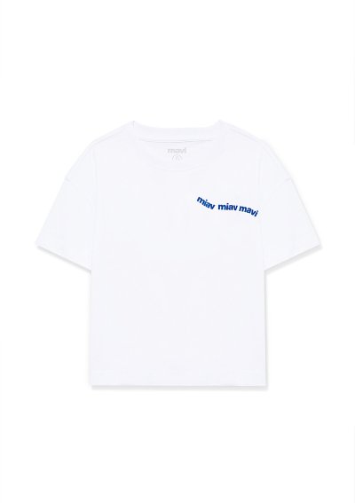 MIAV BASKILI CROP TİŞÖRT Beyaz