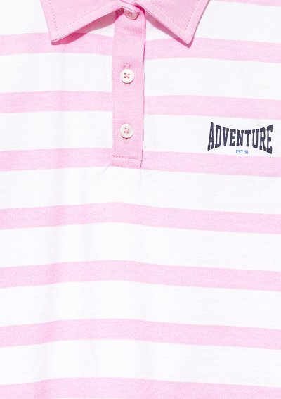 ADVENTURE BASKILI ÇİZGİLİ POLO TİŞÖRT Sw