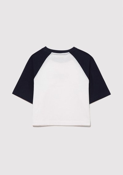 NEW YORK BASKILI CROP TİŞÖRT Kırık Beyaz