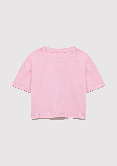 M BASKILI LOGO TİŞÖRT Toz Pembe