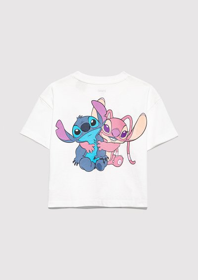 LILO & STITCH BASKILI TİŞÖRT Kırık Beyaz