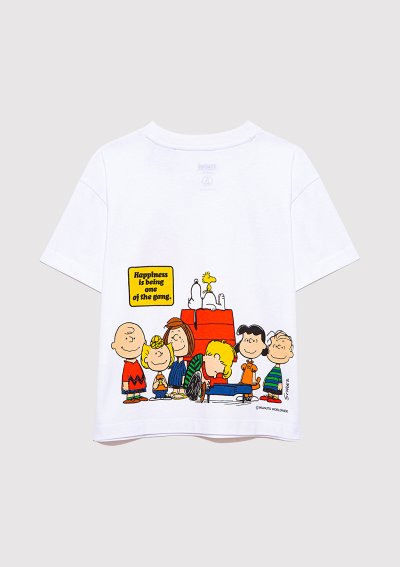 PEANUTS BASKILI TİŞÖRT Beyaz